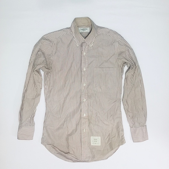 Thom Browne Narrow Red Stripe Shirt (XXS) - Picture 2 of 8